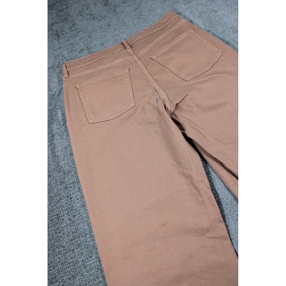 Old Navy Extra High-Rise Wide Leg Pants Brown Clay Raw Hem Secret-Slim Size 14 - Picture 8 of 11